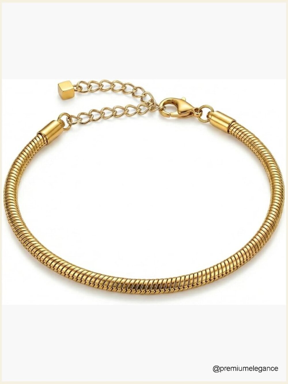 18K Gold Plated Snake Chain Bracelet Adjustable Lobster Clasp